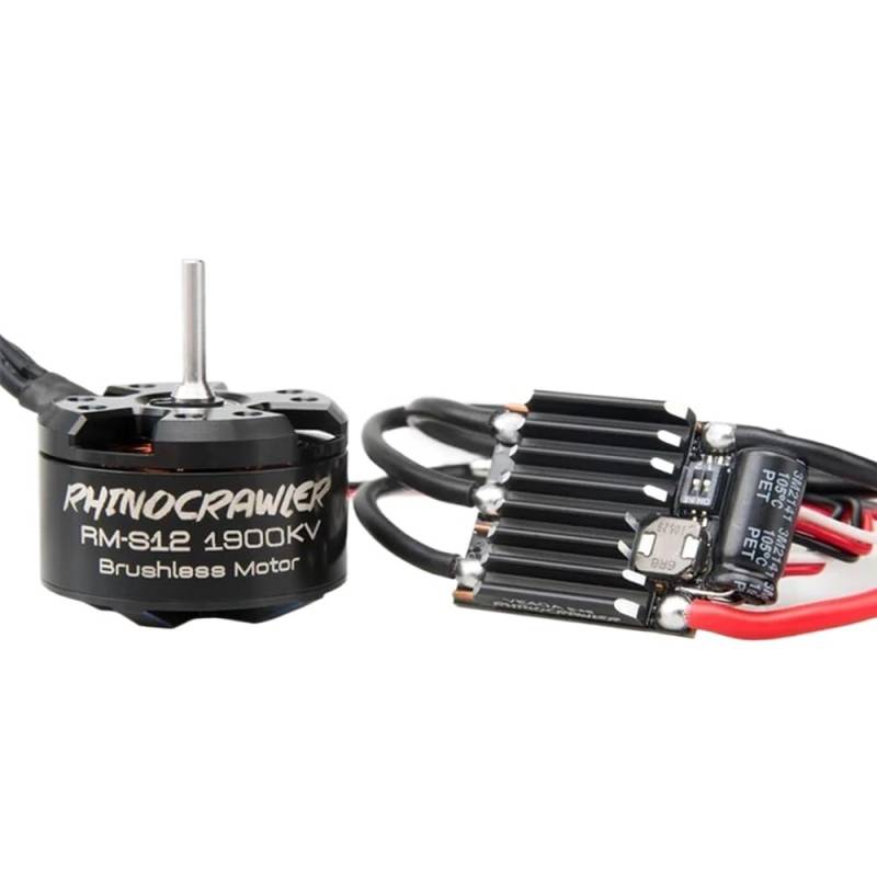 ESC 40A-S12 80A-S20 AM32 RC Crawler Bürstenloses Motorantriebssystem, kompatibel mit 1/10 Teilen MOA Shafty(S12-1900KV-40A) von RJXDUPHT
