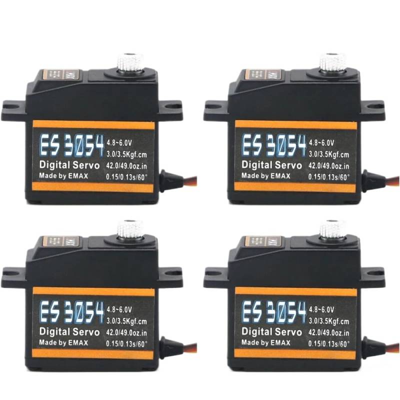 Emax ES3054 3054 4,8-6,0 V 3,5 kg 23T Metall Getriebe Digital Servo Kompatibel mit RC FPV Starrflügelflugzeuge hubschrauber Zubehör(4pcs ES3054) von RJXDUPHT