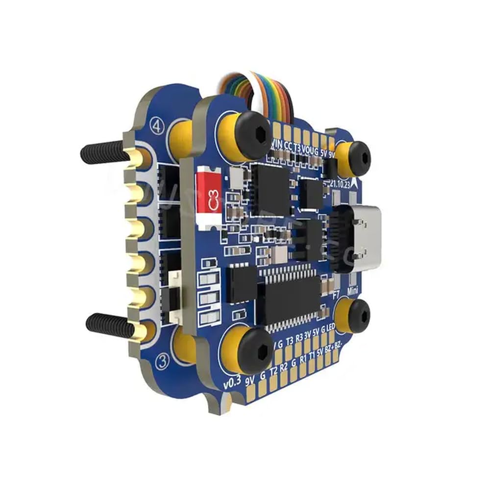 F7 35A 3-6S Stack BMI270 F722 Flight Controller und 35A BLHeli_S 4in1 ESC kompatibel Kompatibel mit RC FPV Racing Drone(F7 Mini 35A Stack) von RJXDUPHT