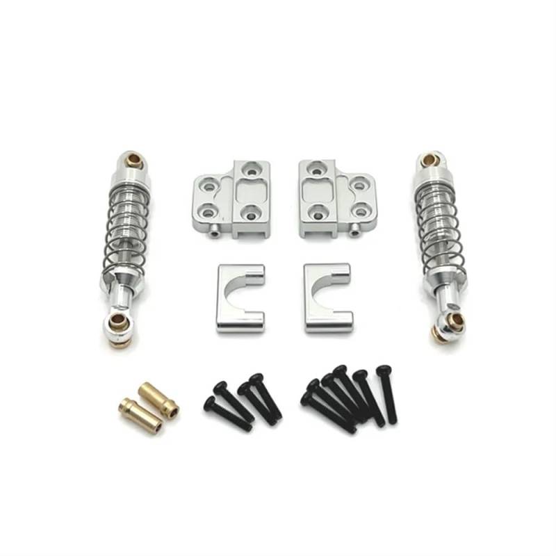 Kompatible Teile Kompatibel mit MN Modell 1/12 MN82 LC79 RC Auto mit verbesserter Metall-Hinterachse und hinterem Stoßdämpfer(SILVER) von RJXDUPHT