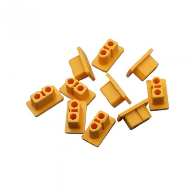 XT60 XT60H Männlich Weiblich Stecker Staubschutz Schutzkappe Kompatibel mit RC Flugzeug Drohne Kompatibles Zubehör 10 Pack PVC Anti-schmutz Shell(XT60 YELLOW-MALE) von RJXDUPHT