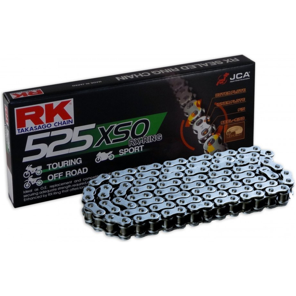 Motorradkette antriebskette rk x-ringkette 525xso/098 Motorradkette antriebskette rk x-ringkette 525xso/098 von RK