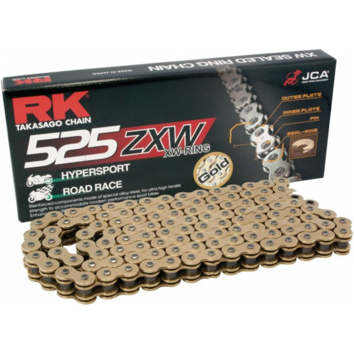 Motorradkette antriebskette rk xw-ringkette gb525zxw/110 Motorradkette antriebskette rk xw-ringkette gb525zxw/110 von RK