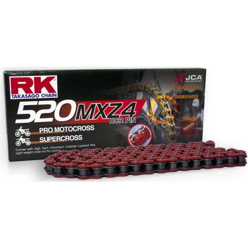RK Kette 520 Mxz4 118 C Rot/Schwarz Offen von RK