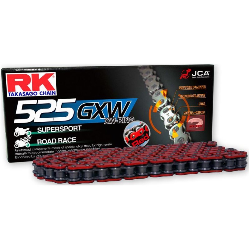 RK Kette 525 Gxw 110 N Rot/Schwarz Offen von RK