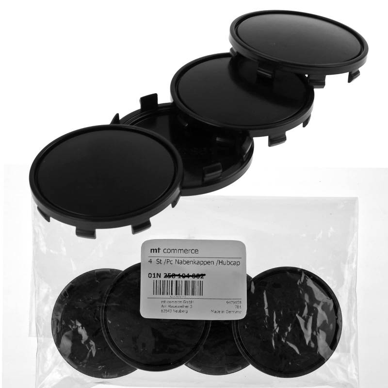 4x 61mm Nabenkappen Felgen Deckel Radnaben Kappen Schwarz Gewölbt für AUDI von Jlwiy