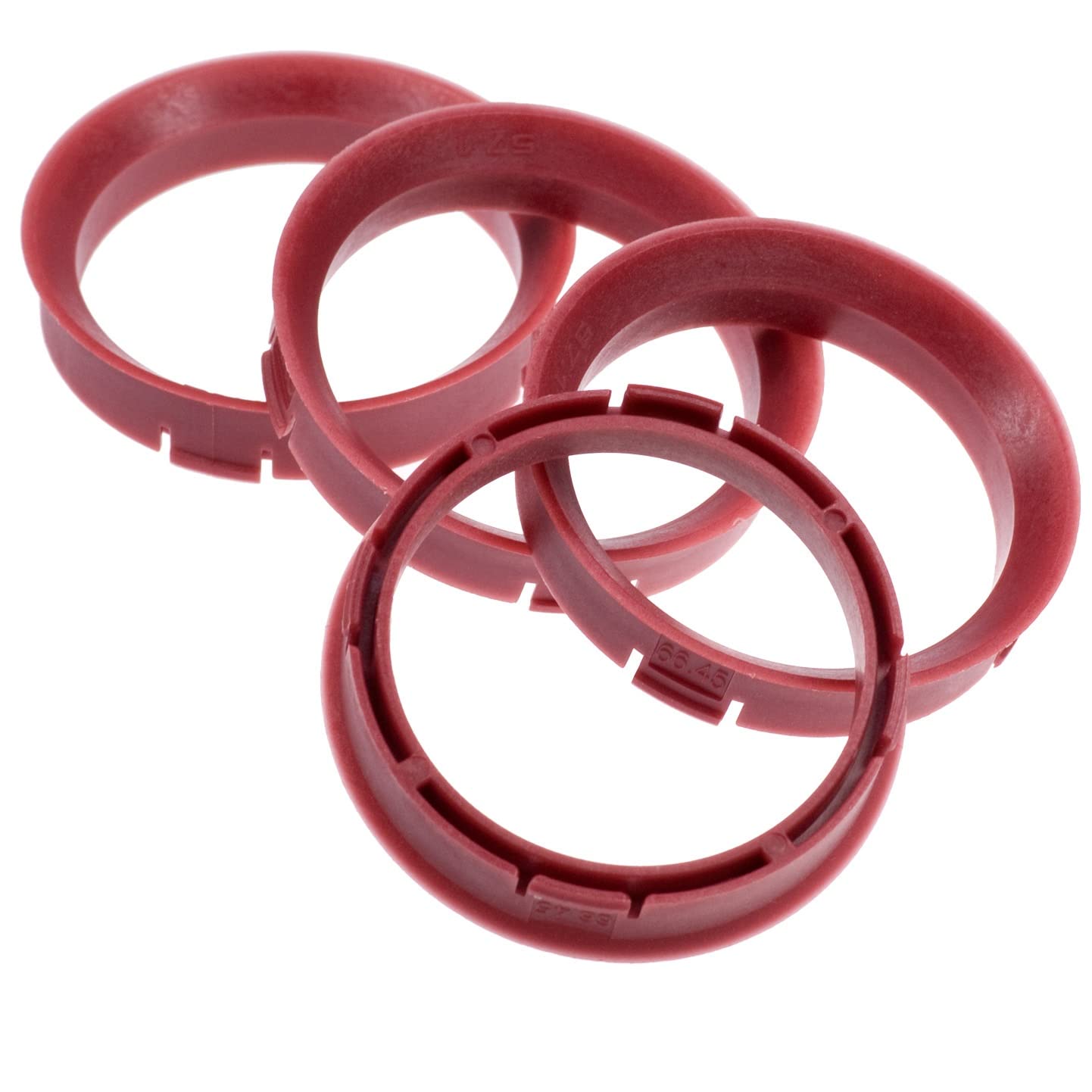 4X Zentrierringe 66,45 x 57,1 mm rot Felgen Ringe Made in Germany von RKC