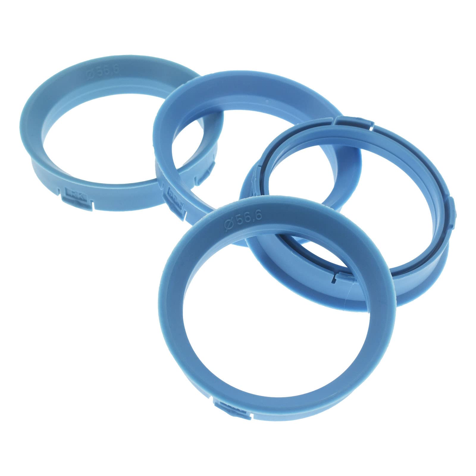 4X Zentrierringe 66,6 x 56,6 mm Hellblau Felgen Ringe Made in Germany von RKC