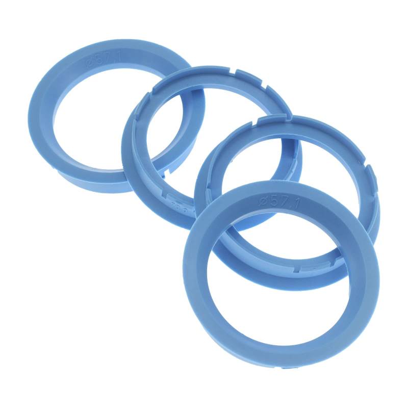 4X Zentrierringe 70,0 x 57,1 mm Hellblau Felgen Ringe Made in Germany von RKC