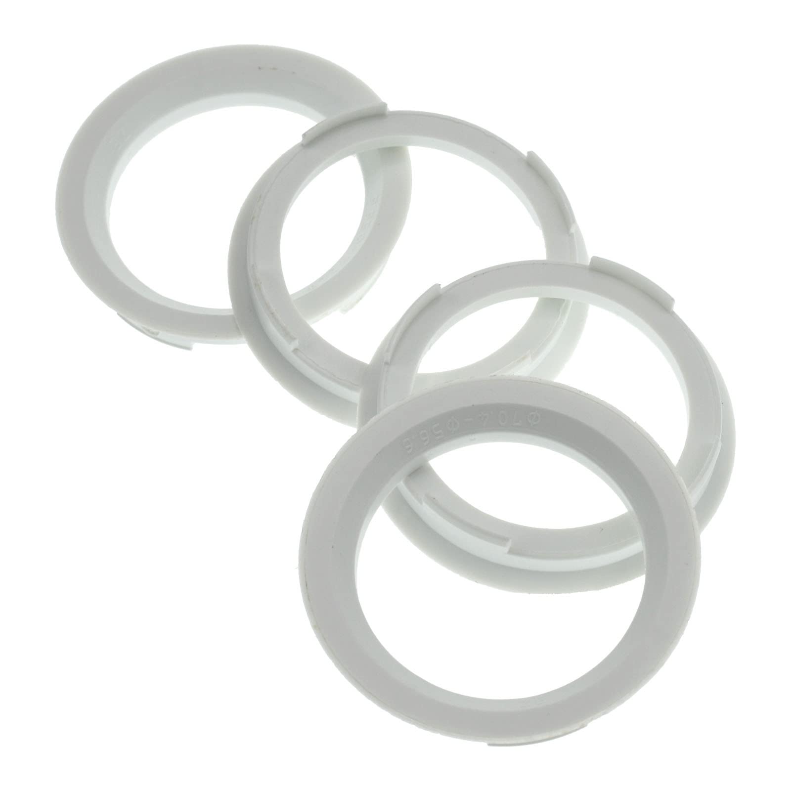 4X Zentrierringe 70,4 x 56,6 mm Weiß Felgen Ringe Made in Germany von RKC