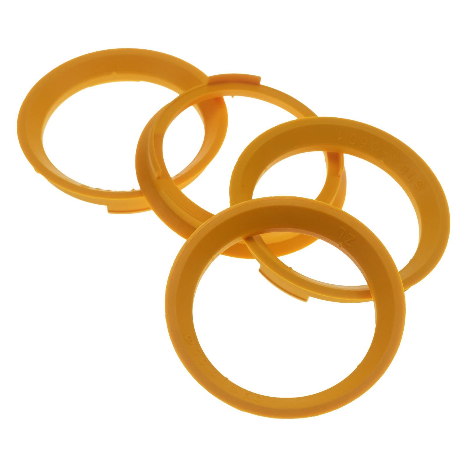 4X Zentrierringe 70,4 x 60,1 mm Gelb Felgen Ringe Made in Germany von RKC