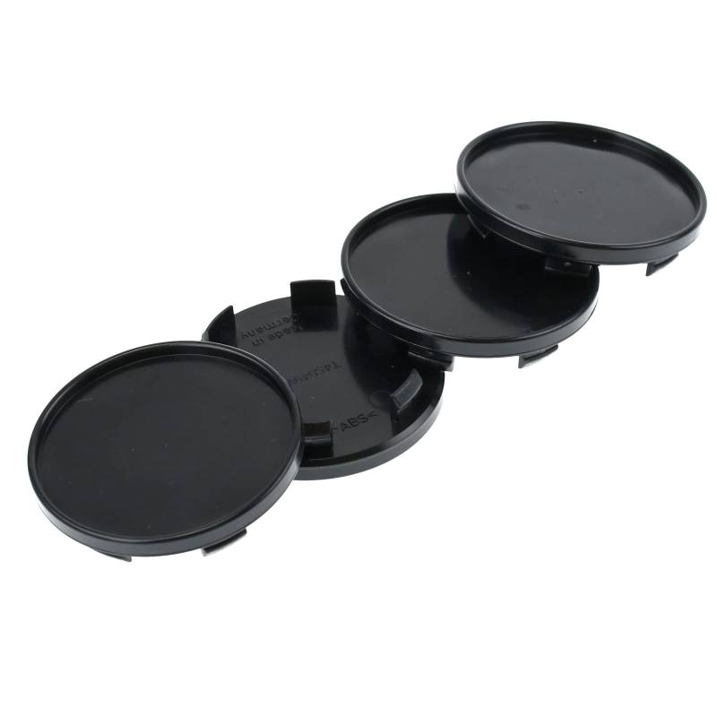 RKC 4X 65 mm Nabenkappen Felgen Deckel Radnaben Kappen Schwarz Flach für RH Felgen von Yulix