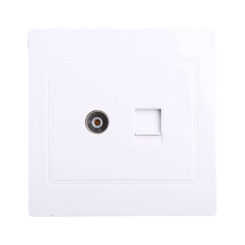 Praktische Und Multifunktionale RJ45 Internet Adapter Neben Koaxial Wandmontage Faceplat Sockel Für Easy Homes Networki von RKJRTK