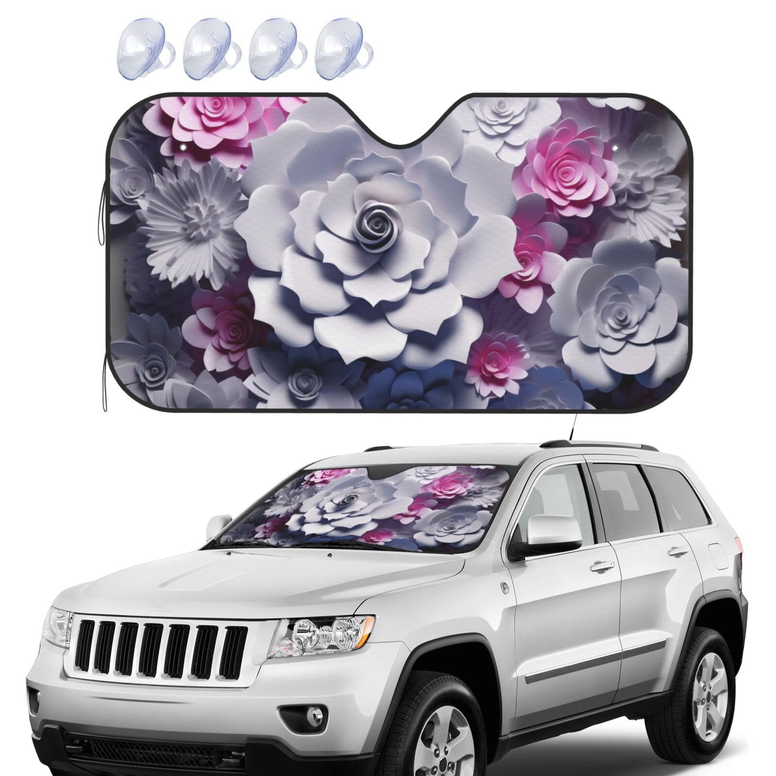 3D Flower Windshield Sun Shade Foldable Car Front Window Sunshades UV Protection Portable Sun Visor Protector Windscreen Covers for Car Trucks SUV Small 3D Flower Windshield Sun Shade Foldable Car Front Window Sunshades UV Protection Portable Sun Visor Protector Windscreen Covers for Car Trucks SUV Small von RLDOBOFE