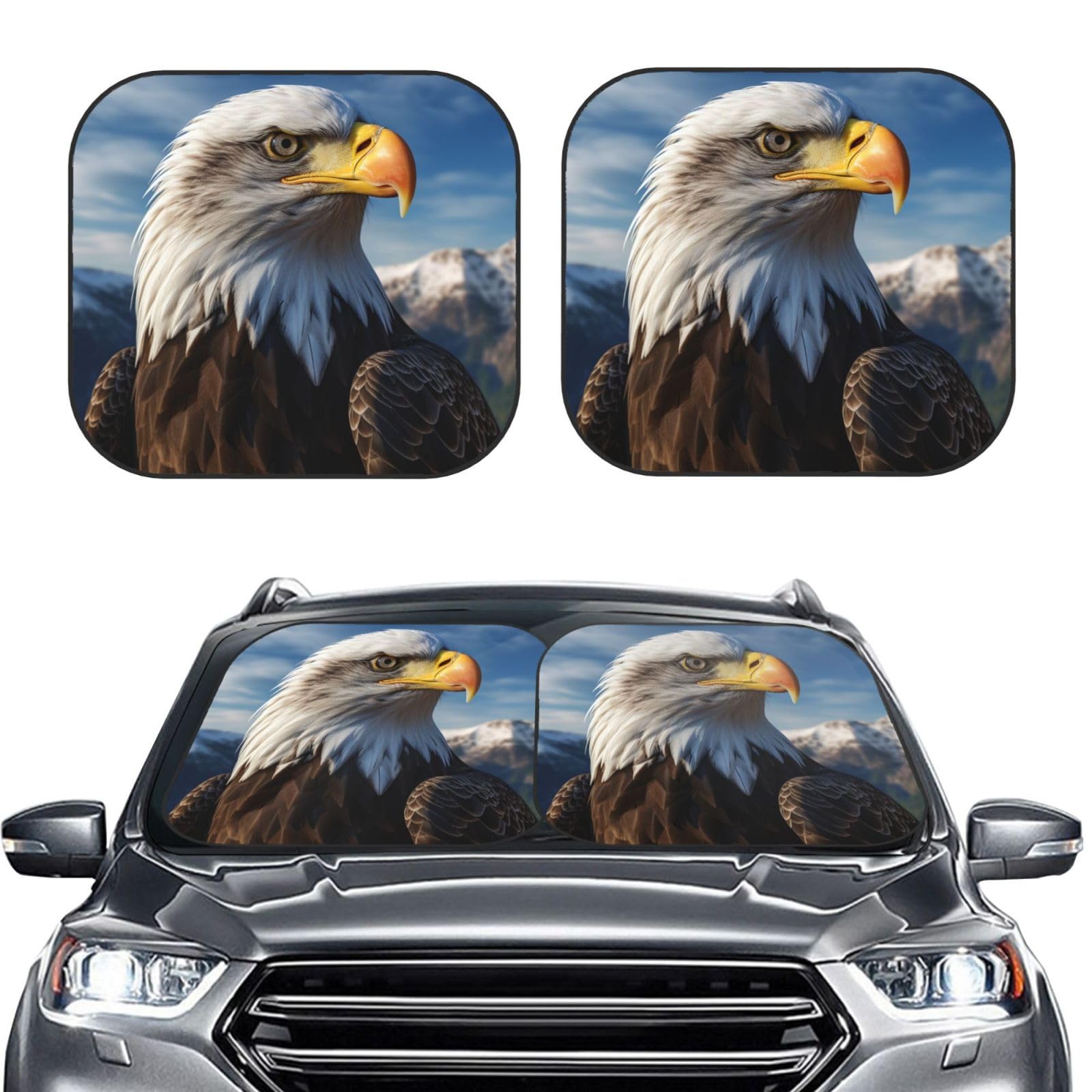 Amerikanischer Weißkopfseeadler Druck 2 Stück Windschutzscheibe Sonnenschutz Faltbare Auto Frontscheibe Sonnenblenden UV-Schutz Tragbare Sonnenblende Schutz Windschutzscheibenabdeckungen für Auto LKW Amerikanischer Weißkopfseeadler Druck 2 Stück Windschutzscheibe Sonnenschutz Faltbare Auto Frontscheibe Sonnenblenden UV-Schutz Tragbare Sonnenblende Schutz Windschutzscheibenabdeckungen für Auto LKW von RLDOBOFE