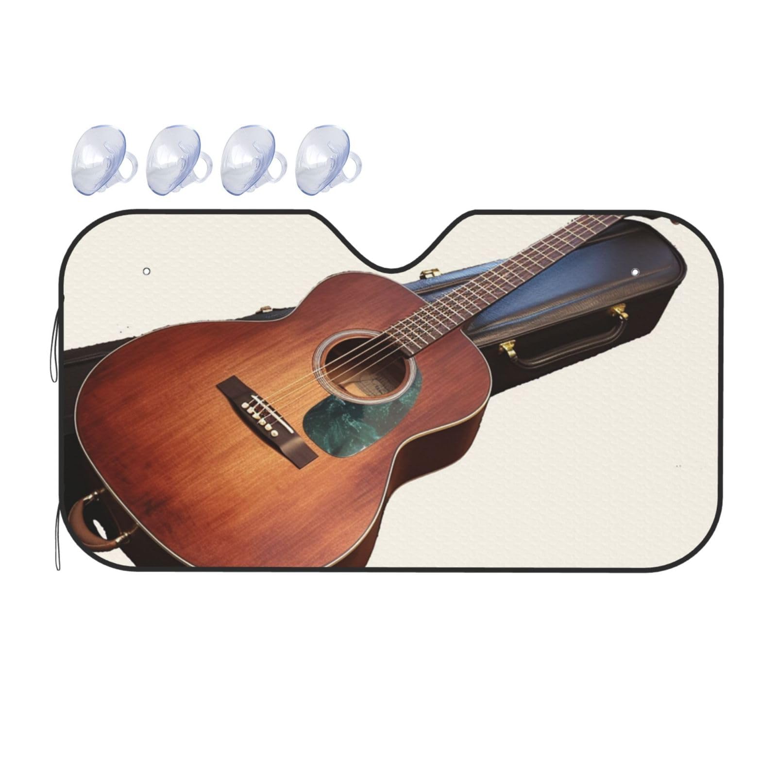 Aquarell Akustische Gitarre Druck Auto Windschutzscheibe Sonnenschutz UV-Schutz Faltbare Sonnenblende Schutz Windschutzscheibenabdeckungen für Auto LKW SUV Medium Aquarell Akustische Gitarre Druck Auto Windschutzscheibe Sonnenschutz UV-Schutz Faltbare Sonnenblende Schutz Windschutzscheibenabdeckungen für Auto LKW SUV Medium von RLDOBOFE