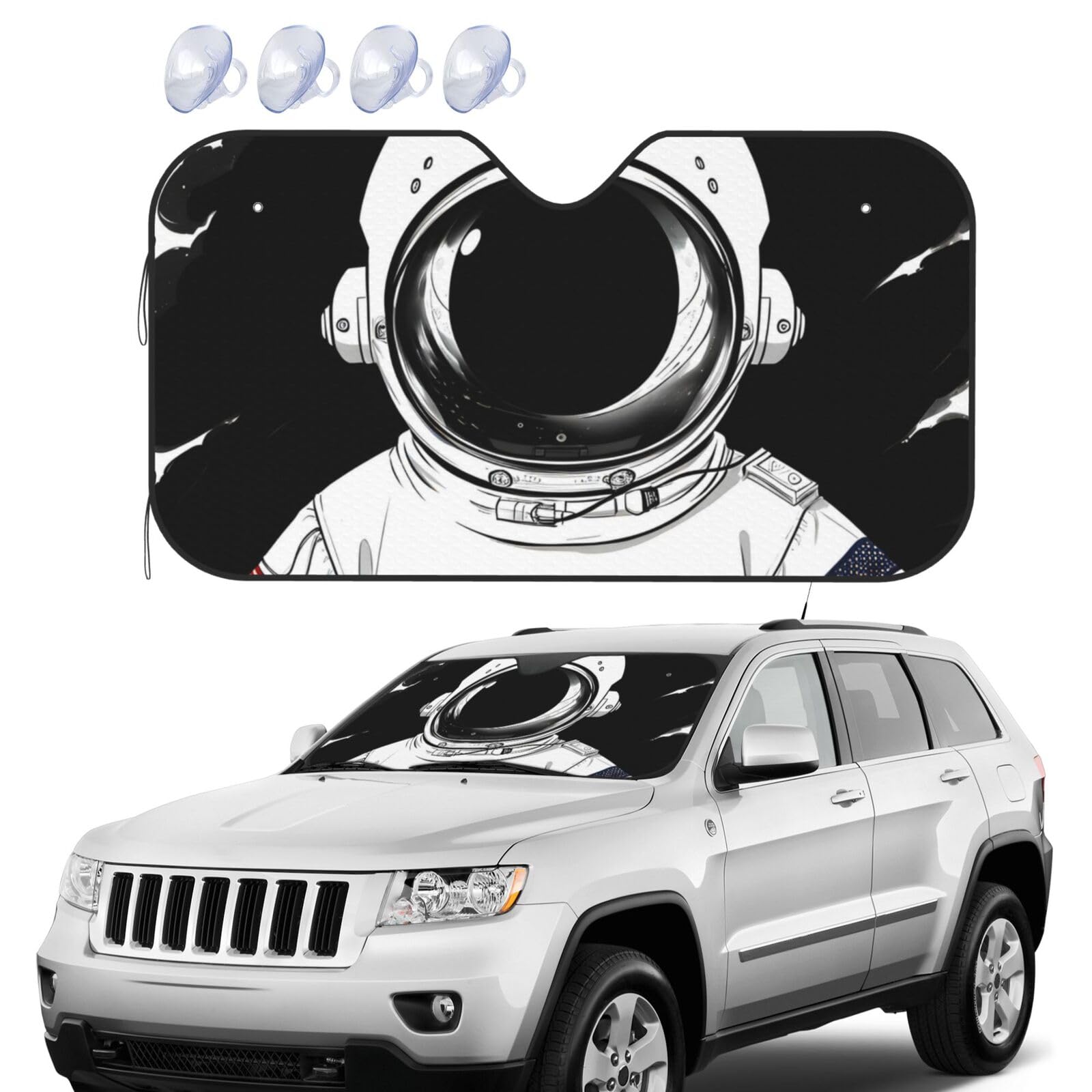 Astronaut Windschutzscheiben-Sonnenschutz, faltbar, Auto-Frontscheibe, UV-Schutz, tragbare Sonnenblende, Windschutzscheibenabdeckungen für Auto, LKW, SUV, klein Astronaut Windschutzscheiben-Sonnenschutz, faltbar, Auto-Frontscheibe, UV-Schutz, tragbare Sonnenblende, Windschutzscheibenabdeckungen für Auto, LKW, SUV, klein von RLDOBOFE