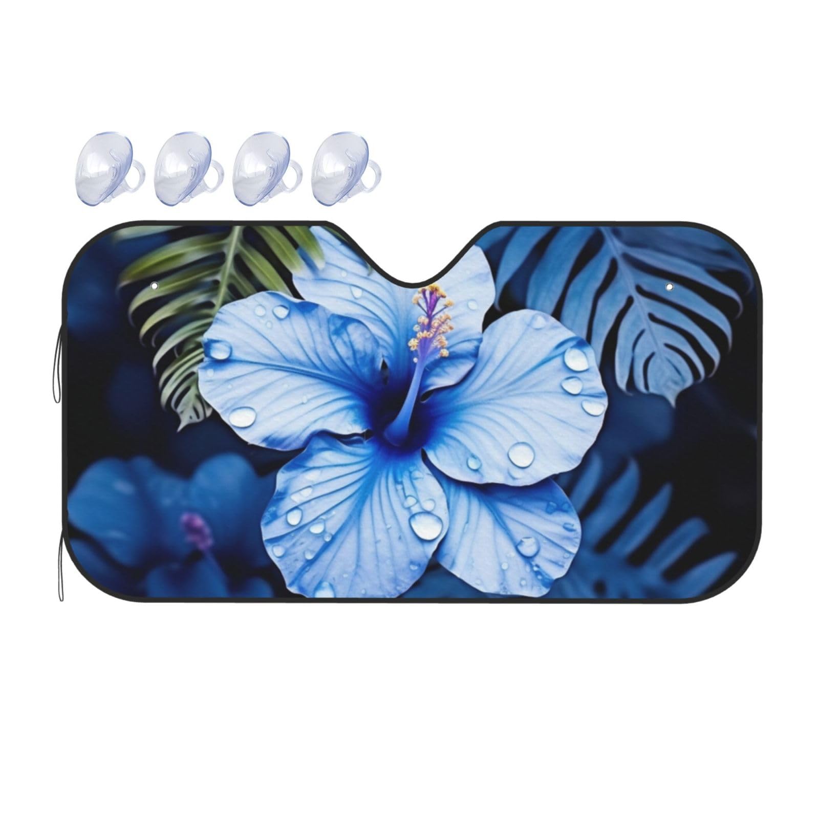 Blaue Blume Tropischer Druck Auto Windschutzscheibe Sonnenschutz UV-Schutz Faltbare Sonnenblende Schutz Windschutzscheibenabdeckungen für Auto LKW SUV Medium Blaue Blume Tropischer Druck Auto Windschutzscheibe Sonnenschutz UV-Schutz Faltbare Sonnenblende Schutz Windschutzscheibenabdeckungen für Auto LKW SUV Medium von RLDOBOFE