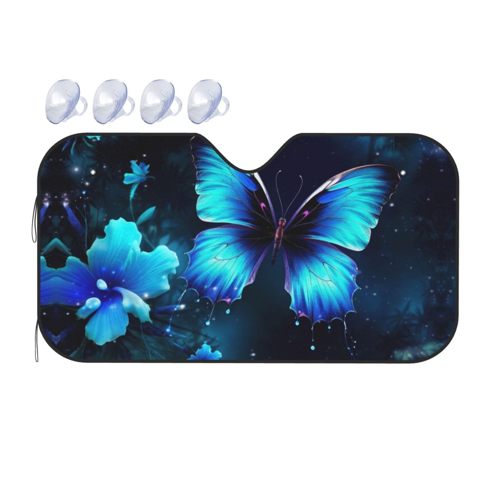 Blauer Schmetterling Druck Auto Windschutzscheibe Sonnenschutz UV-Schutz Faltbare Sonnenblende Schutz Windschutzscheibenabdeckungen für Auto LKW SUV Medium Blauer Schmetterling Druck Auto Windschutzscheibe Sonnenschutz UV-Schutz Faltbare Sonnenblende Schutz Windschutzscheibenabdeckungen für Auto LKW SUV Medium von RLDOBOFE
