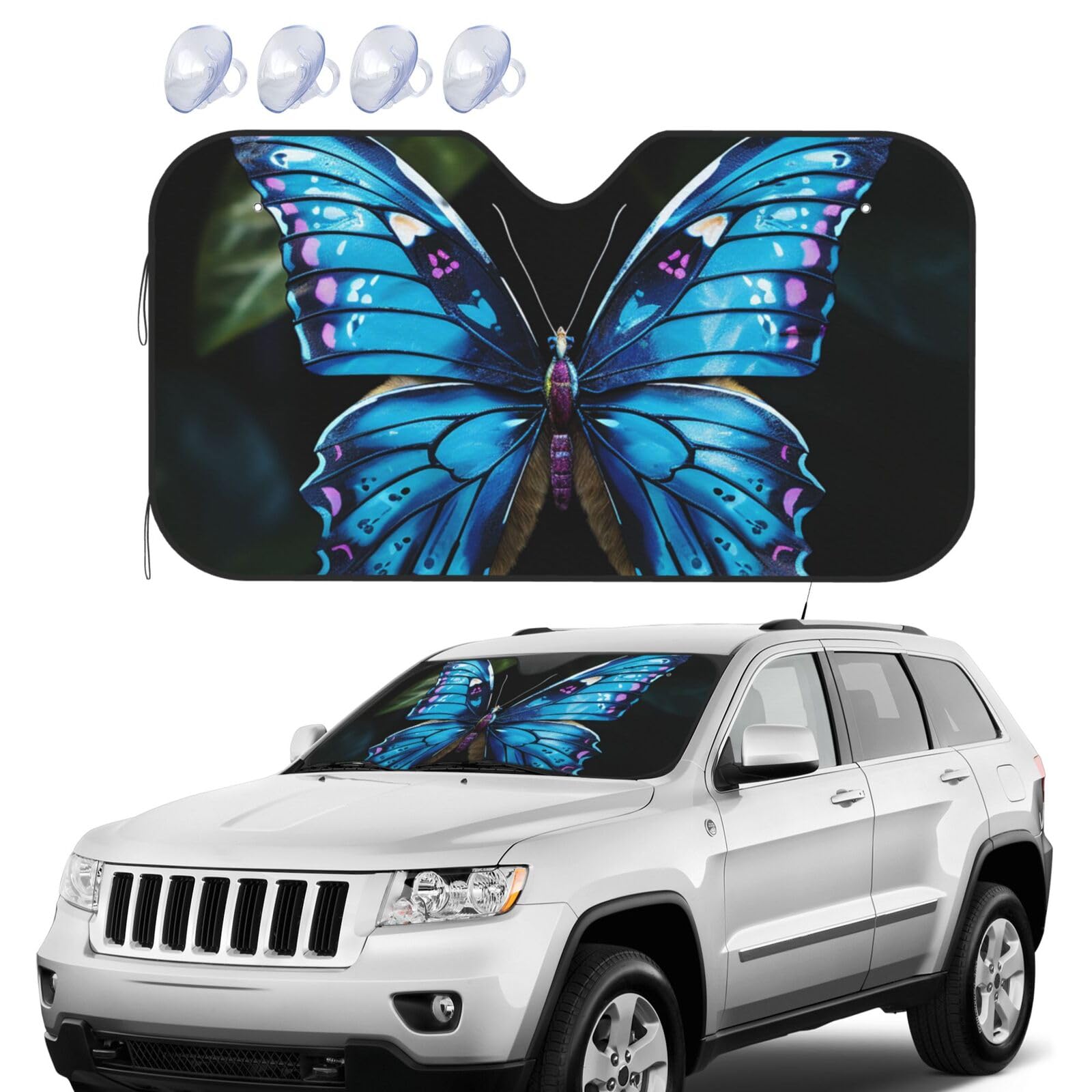 Blauer Schmetterling Windschutzscheibe Sonnenschutz Faltbare Auto Frontscheibe Sonnenschutz UV-Schutz Tragbare Sonnenblende Schutz Windschutzscheibe Abdeckungen für Auto LKW SUV Klein Blauer Schmetterling Windschutzscheibe Sonnenschutz Faltbare Auto Frontscheibe Sonnenschutz UV-Schutz Tragbare Sonnenblende Schutz Windschutzscheibe Abdeckungen für Auto LKW SUV Klein von RLDOBOFE