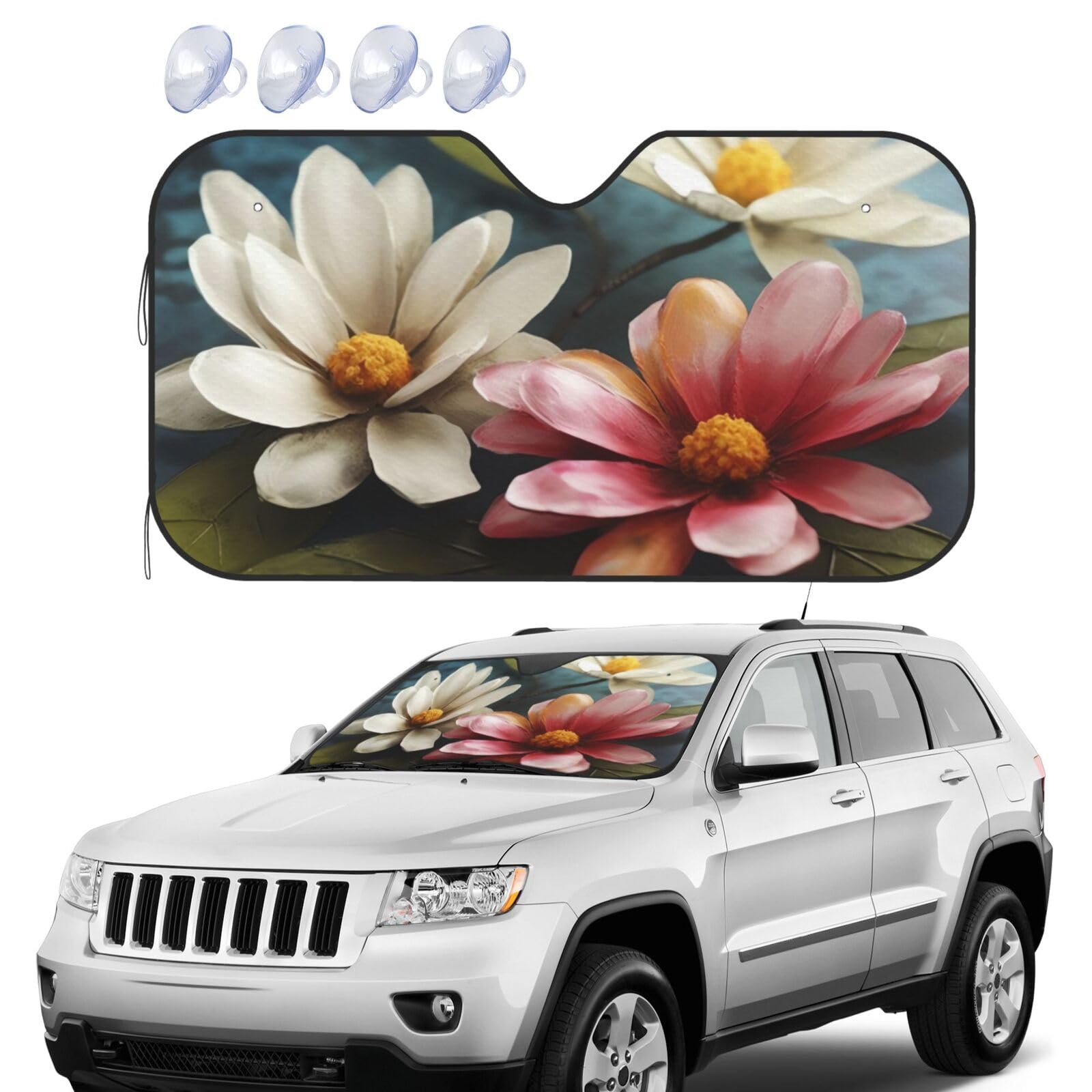 Blumen Windschutzscheibe Sonnenschutz Faltbare Auto Frontscheibe Sonnenschutz UV-Schutz Tragbare Sonnenblende Schutz Windschutzscheibe Abdeckungen für Auto LKW SUV Medium Blumen Windschutzscheibe Sonnenschutz Faltbare Auto Frontscheibe Sonnenschutz UV-Schutz Tragbare Sonnenblende Schutz Windschutzscheibe Abdeckungen für Auto LKW SUV Medium von RLDOBOFE