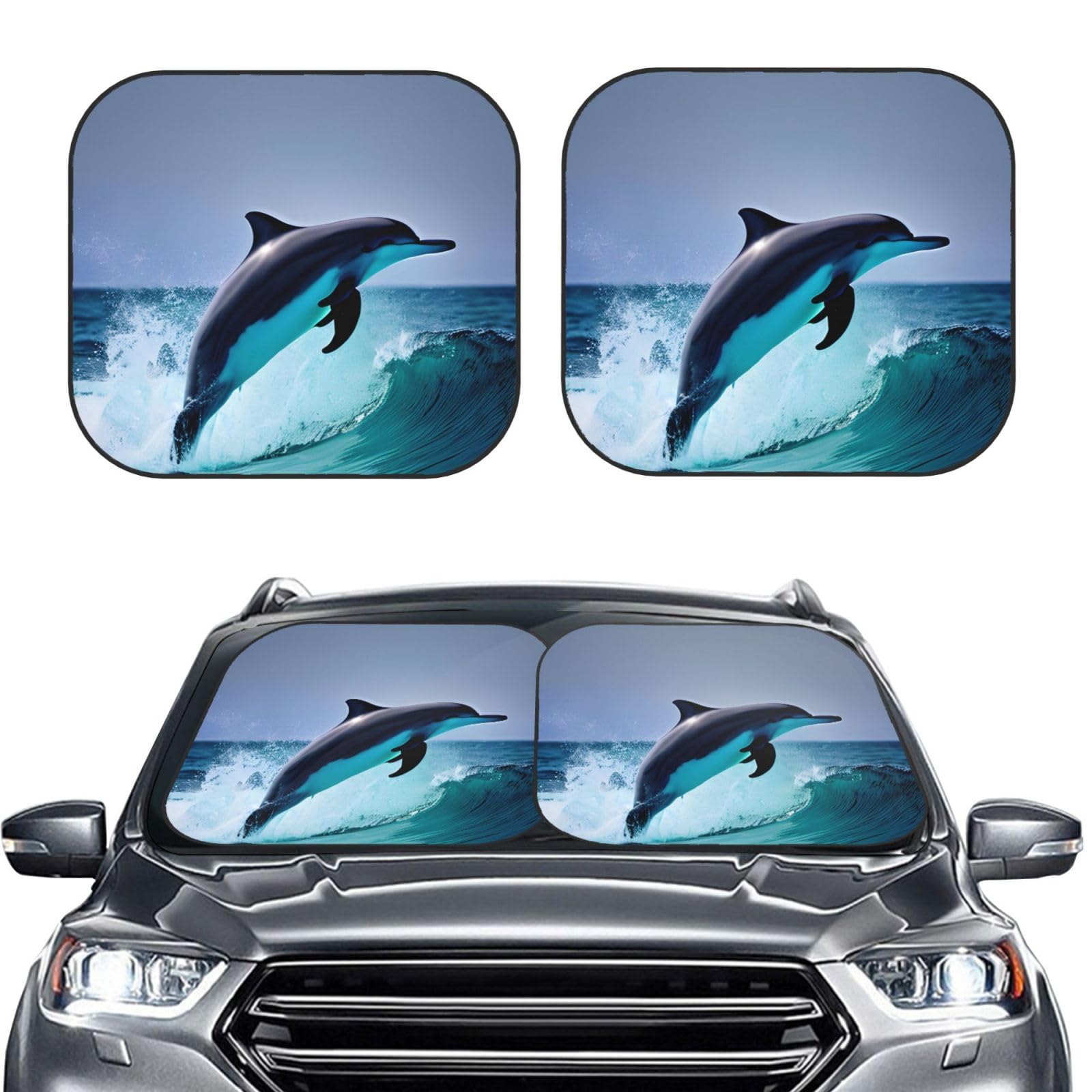 Delphin Print 2 Stück Windschutzscheibe Sonnenschutz Faltbare Auto Frontscheibe Sonnenblenden UV-Schutz Tragbare Sonnenblende Schutz Windschutzscheibenabdeckungen für Auto LKW SUV Klein Delphin Print 2 Stück Windschutzscheibe Sonnenschutz Faltbare Auto Frontscheibe Sonnenblenden UV-Schutz Tragbare Sonnenblende Schutz Windschutzscheibenabdeckungen für Auto LKW SUV Klein von RLDOBOFE