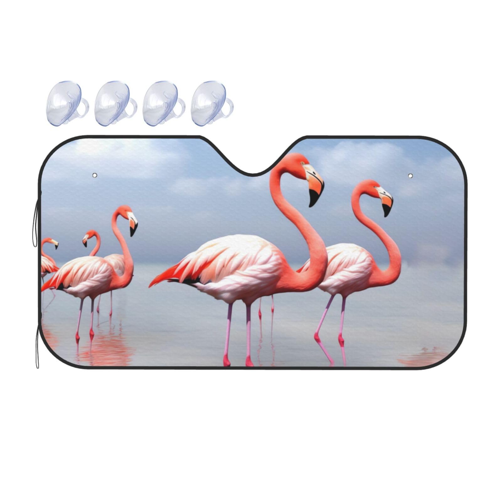 Flock of Pink Flamingos on The Beach Print Car Windshield Sunshade UV Protection Foldable Sun Visor Protector Windscreen Covers for Car Truck SUV Small Flock of Pink Flamingos on The Beach Print Car Windshield Sunshade UV Protection Foldable Sun Visor Protector Windscreen Covers for Car Truck SUV Small von RLDOBOFE