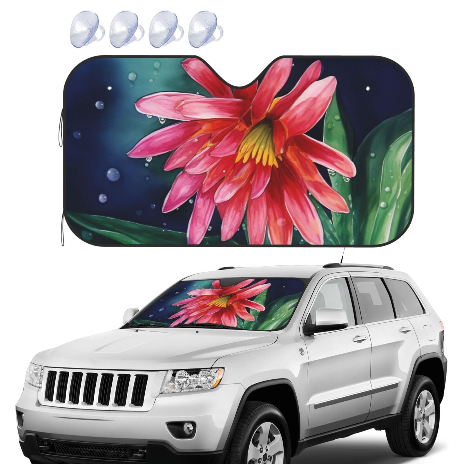 Flower Windshield Sun Shade Foldable Car Front Window Sunshades UV Protection Portable Sun Visor Protector Windscreen Covers for Car Trucks SUV Small Flower Windshield Sun Shade Foldable Car Front Window Sunshades UV Protection Portable Sun Visor Protector Windscreen Covers for Car Trucks SUV Small von RLDOBOFE