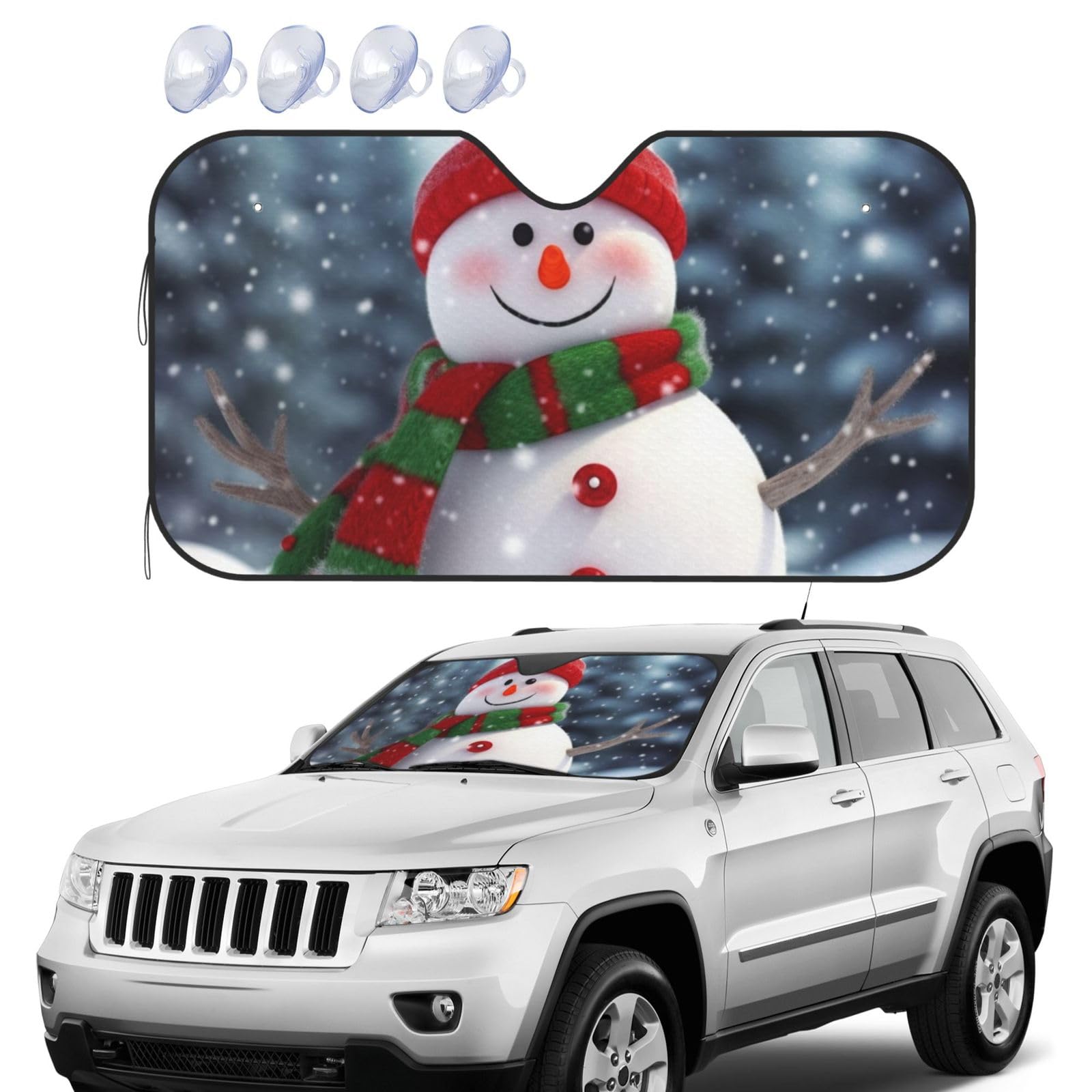 Frohe Weihnachten mit glücklichem Schneemann Windschutzscheibe Sonnenschutz Faltbare Auto Frontscheibe Sonnenschutz UV-Schutz Tragbare Sonnenblende Schutz Windschutzscheibenabdeckungen für Auto LKW Frohe Weihnachten mit glücklichem Schneemann Windschutzscheibe Sonnenschutz Faltbare Auto Frontscheibe Sonnenschutz UV-Schutz Tragbare Sonnenblende Schutz Windschutzscheibenabdeckungen für Auto LKW von RLDOBOFE