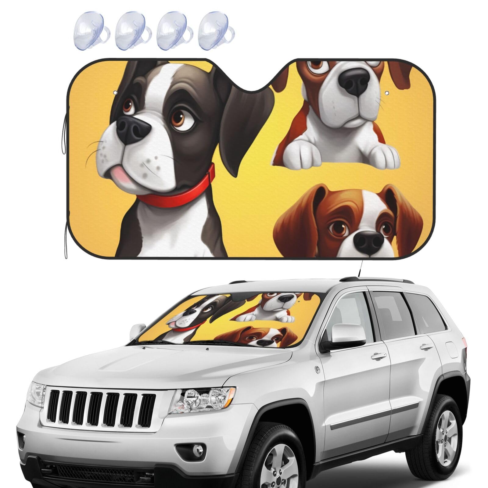 Funny Dog Windshield Sun Shade Foldable Car Front Window Sunshades UV Protection Portable Sun Visor Protector Windscreen Covers for Car Trucks SUV Small Funny Dog Windshield Sun Shade Foldable Car Front Window Sunshades UV Protection Portable Sun Visor Protector Windscreen Covers for Car Trucks SUV Small von RLDOBOFE