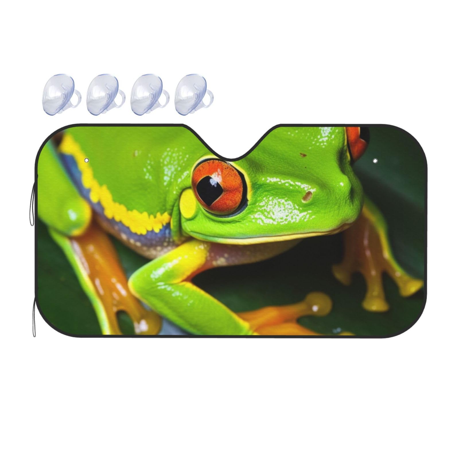Gelbe Augen Grün Frosch Druck Auto Windschutzscheibe Sonnenschutz UV-Schutz Faltbare Sonnenblende Schutz Windschutzscheibenabdeckungen für Auto LKW SUV Medium Gelbe Augen Grün Frosch Druck Auto Windschutzscheibe Sonnenschutz UV-Schutz Faltbare Sonnenblende Schutz Windschutzscheibenabdeckungen für Auto LKW SUV Medium von RLDOBOFE
