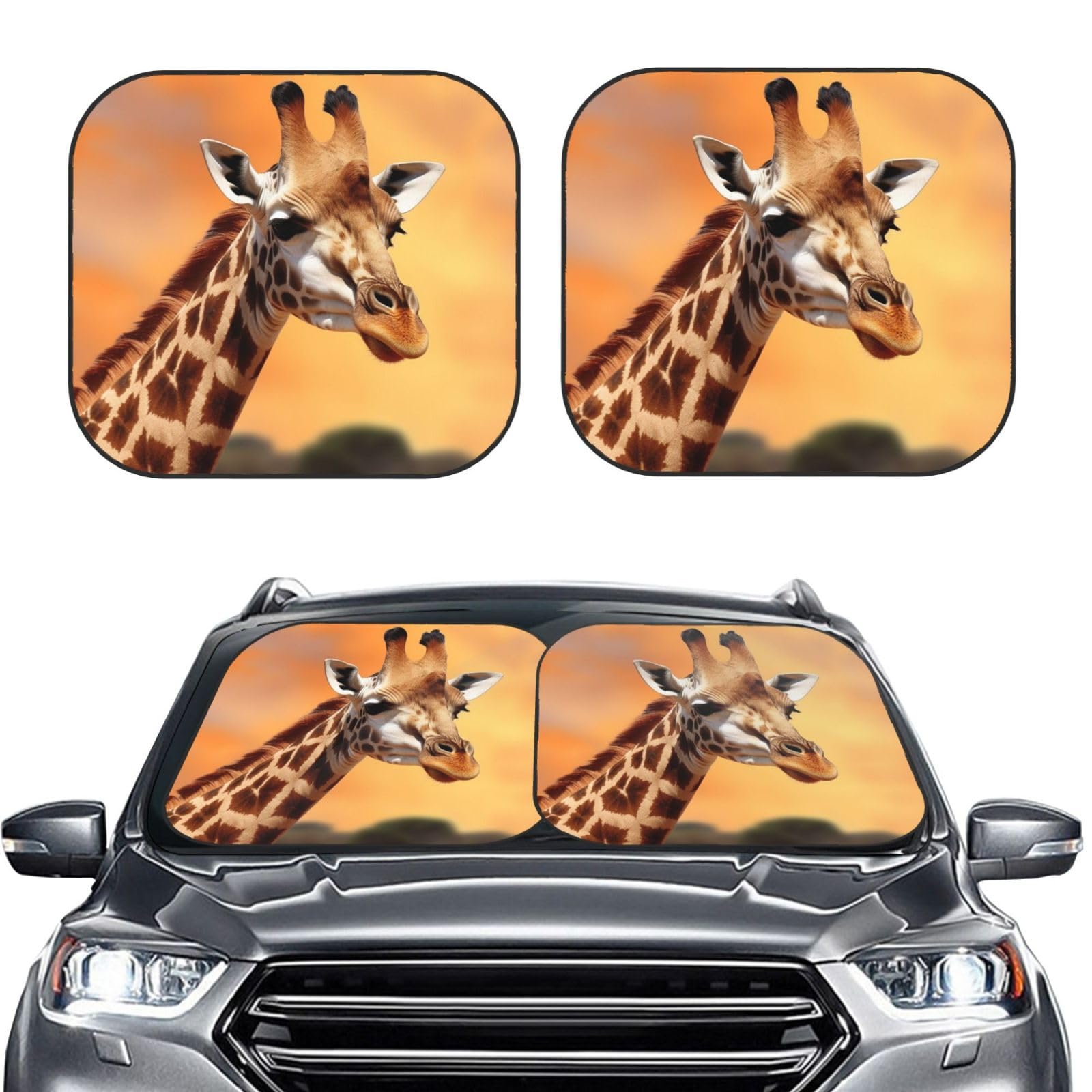 Giraffen-Druck 2 Stück Windschutzscheibe Sonnenschutz Faltbare Auto Frontscheibe Sonnenblenden UV-Schutz Tragbare Sonnenblende Schutz Windschutzscheibenabdeckungen für Auto LKW SUV Medium Giraffen-Druck 2 Stück Windschutzscheibe Sonnenschutz Faltbare Auto Frontscheibe Sonnenblenden UV-Schutz Tragbare Sonnenblende Schutz Windschutzscheibenabdeckungen für Auto LKW SUV Medium von RLDOBOFE