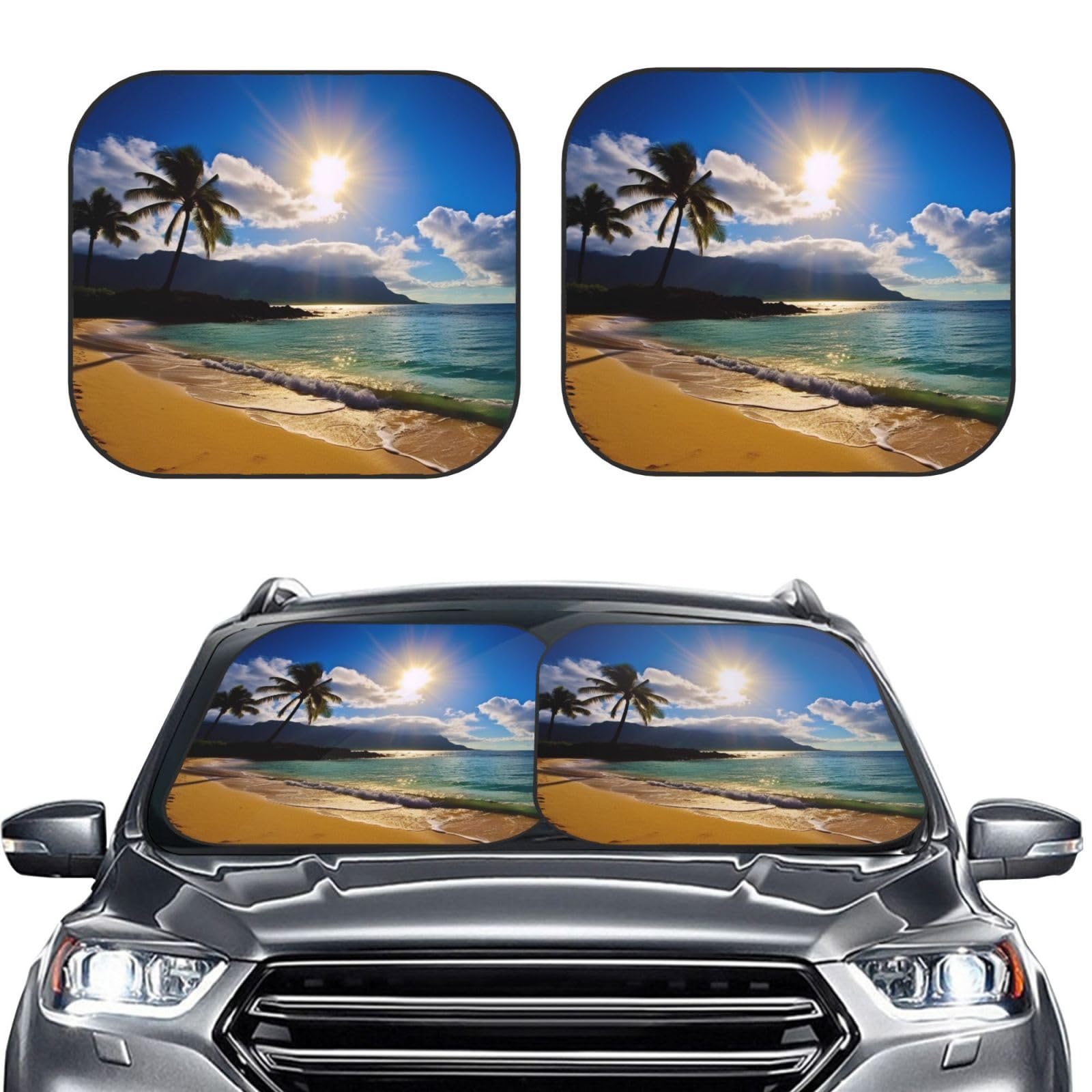 Hawaii Beach Print 2 Stück Windschutzscheibe Sonnenschutz Faltbare Auto Frontscheibe Sonnenblenden UV-Schutz Tragbare Sonnenblende Schutz Windschutzscheibenabdeckungen für Auto LKW SUV Medium Hawaii Beach Print 2 Stück Windschutzscheibe Sonnenschutz Faltbare Auto Frontscheibe Sonnenblenden UV-Schutz Tragbare Sonnenblende Schutz Windschutzscheibenabdeckungen für Auto LKW SUV Medium von RLDOBOFE