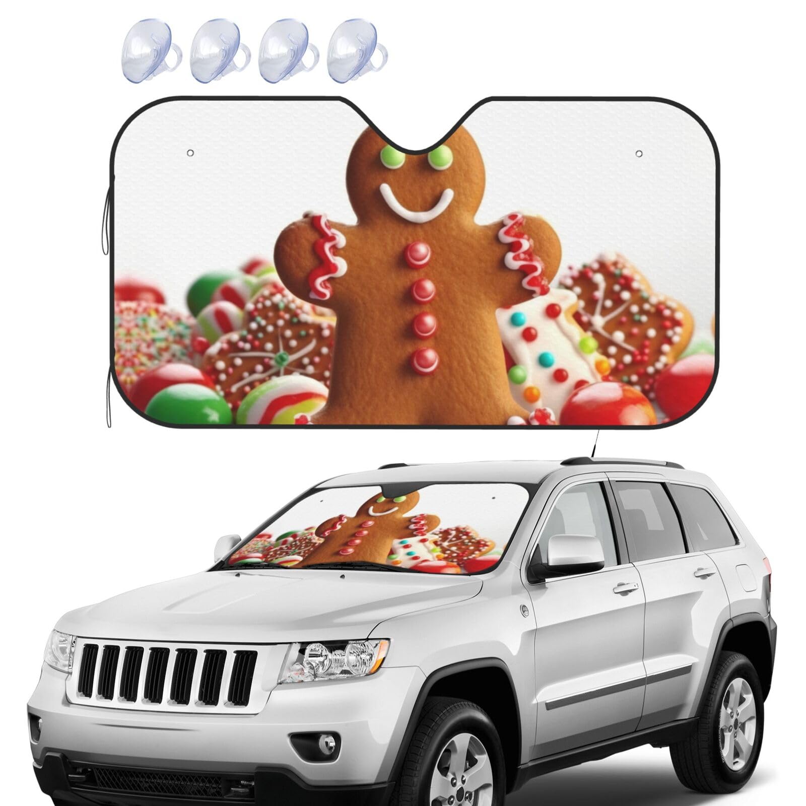 Lebkuchenmann Candy Windschutzscheibe Sonnenschutz Faltbare Auto Frontscheibe Sonnenschutz UV-Schutz Tragbare Sonnenblende Schutz Windschutzscheibenabdeckungen für Auto LKW SUV Klein Lebkuchenmann Candy Windschutzscheibe Sonnenschutz Faltbare Auto Frontscheibe Sonnenschutz UV-Schutz Tragbare Sonnenblende Schutz Windschutzscheibenabdeckungen für Auto LKW SUV Klein von RLDOBOFE