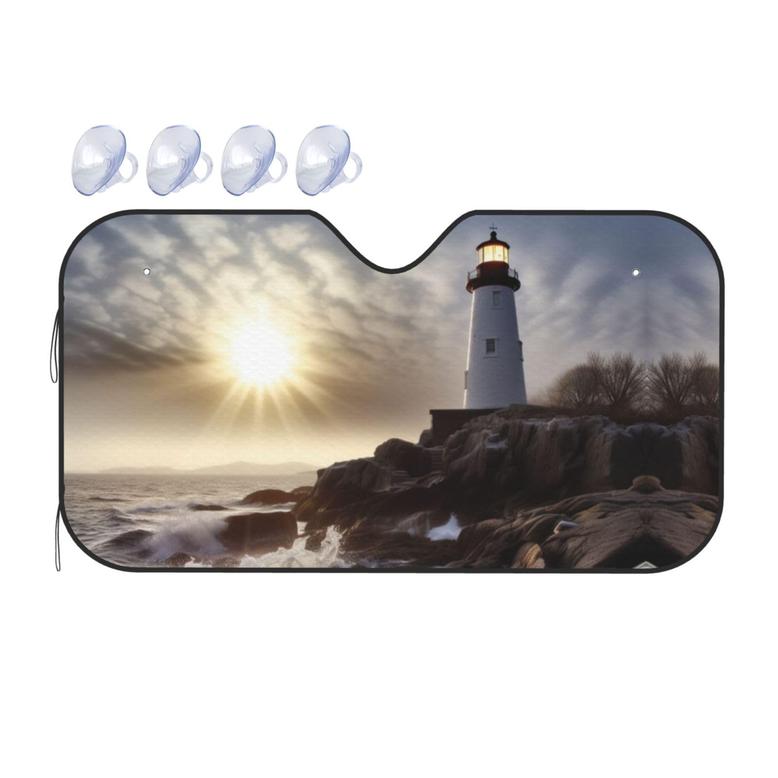 Lighthouse Rocks Seaside Print Auto Windschutzscheibe Sonnenschutz UV-Schutz Faltbare Sonnenblende Schutz Windschutzscheibenabdeckungen für Auto LKW SUV Medium Lighthouse Rocks Seaside Print Auto Windschutzscheibe Sonnenschutz UV-Schutz Faltbare Sonnenblende Schutz Windschutzscheibenabdeckungen für Auto LKW SUV Medium von RLDOBOFE