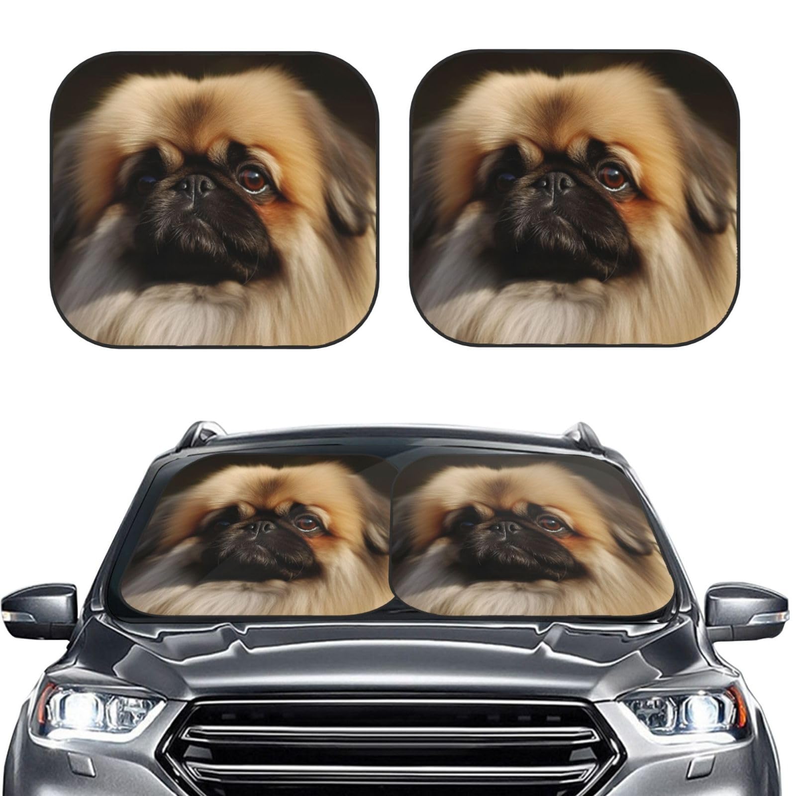 Niedlicher Pekinese-Druck 2 Stück Windschutzscheibe Sonnenschutz Faltbare Auto Frontscheibe Sonnenblenden UV-Schutz Tragbare Sonnenblende Schutz Windschutzscheibenabdeckungen für Auto LKW SUV Medium Niedlicher Pekinese-Druck 2 Stück Windschutzscheibe Sonnenschutz Faltbare Auto Frontscheibe Sonnenblenden UV-Schutz Tragbare Sonnenblende Schutz Windschutzscheibenabdeckungen für Auto LKW SUV Medium von RLDOBOFE