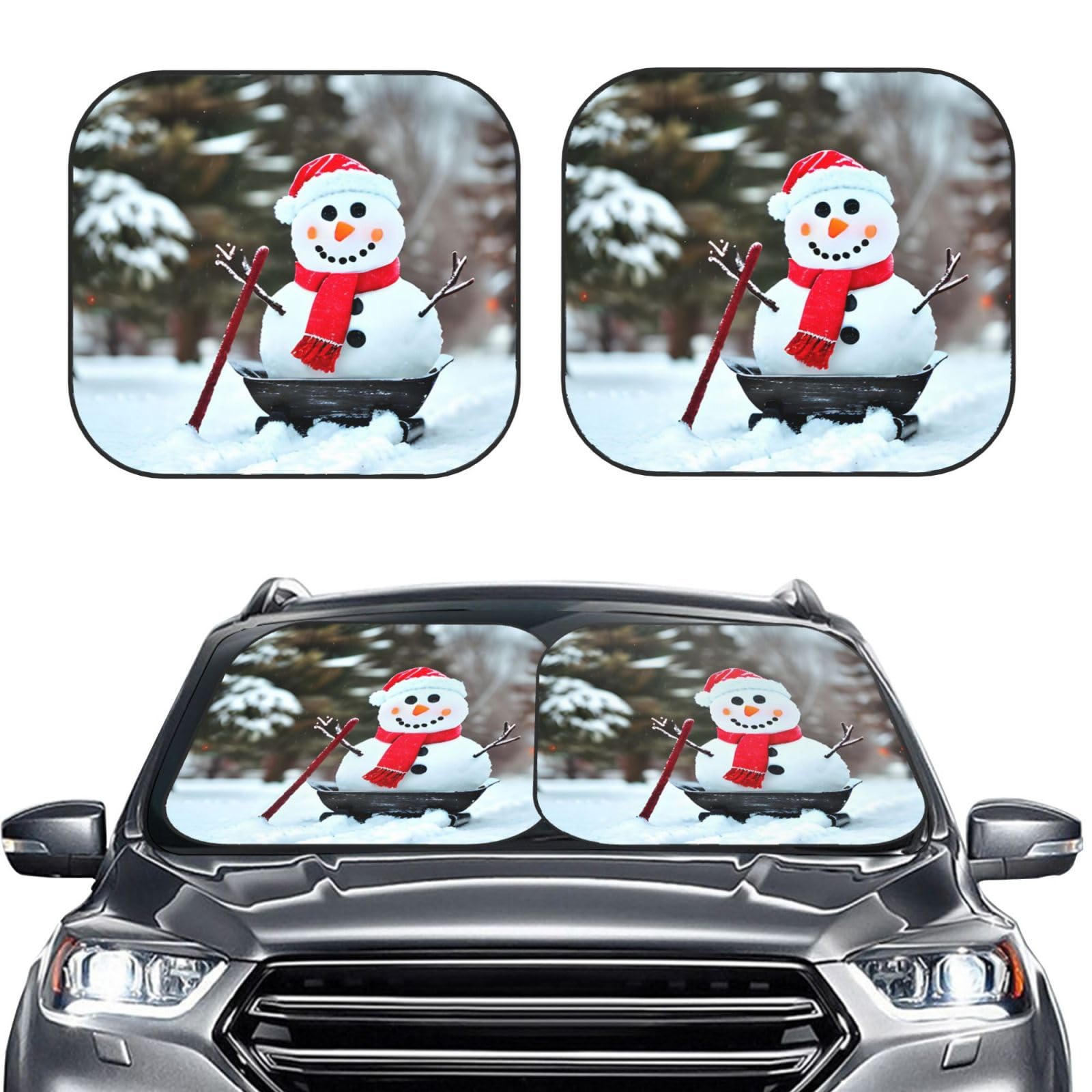 Niedlicher Schneemann-Druck, 2 Stück, Windschutzscheiben-Sonnenschutz, faltbar, Auto-Frontscheibe, UV-Schutz, tragbare Sonnenblende, Schutz, Windschutzscheibenabdeckungen für Auto, LKW, SUV, Medium Niedlicher Schneemann-Druck, 2 Stück, Windschutzscheiben-Sonnenschutz, faltbar, Auto-Frontscheibe, UV-Schutz, tragbare Sonnenblende, Schutz, Windschutzscheibenabdeckungen für Auto, LKW, SUV, Medium von RLDOBOFE