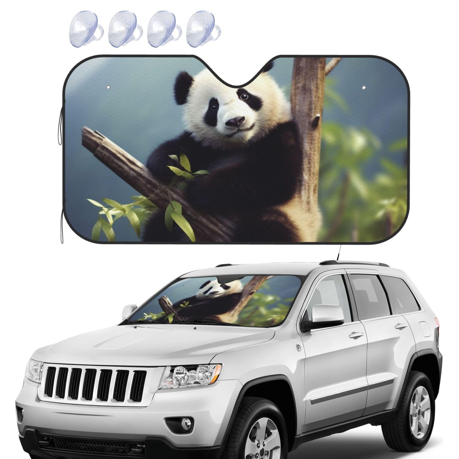 Panda in The Tree Windschutzscheiben-Sonnenschutz, faltbar, Auto-Frontscheibe, UV-Schutz, tragbare Sonnenblende, Windschutzscheibenabdeckungen für Auto, LKW, SUV, Größe M Panda in The Tree Windschutzscheiben-Sonnenschutz, faltbar, Auto-Frontscheibe, UV-Schutz, tragbare Sonnenblende, Windschutzscheibenabdeckungen für Auto, LKW, SUV, Größe M von RLDOBOFE