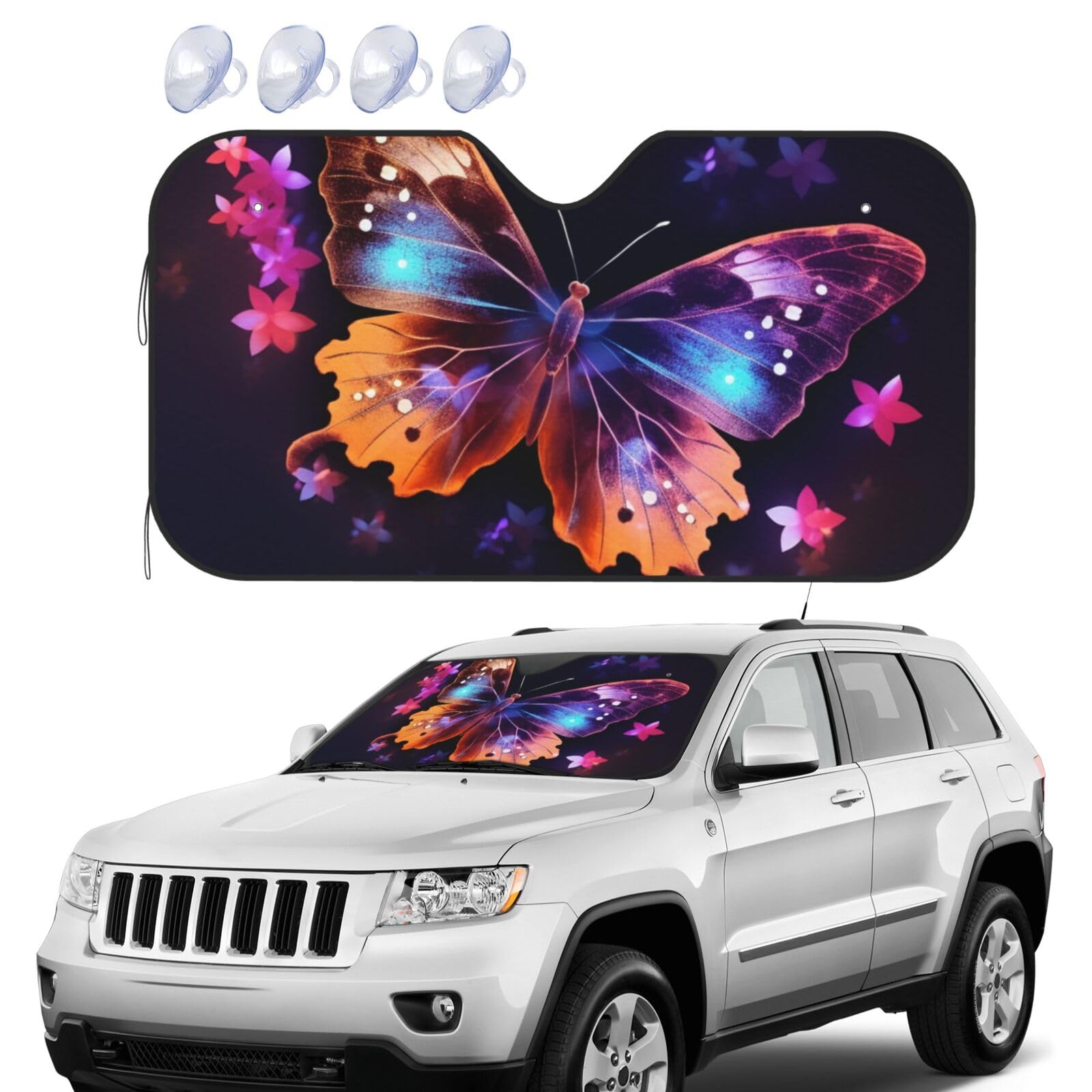 Schmetterling Windschutzscheibe Sonnenschutz Faltbare Auto Frontscheibe Sonnenschutz UV-Schutz Tragbare Sonnenblende Schutz Windschutzscheibenabdeckungen für Auto LKW SUV Klein Schmetterling Windschutzscheibe Sonnenschutz Faltbare Auto Frontscheibe Sonnenschutz UV-Schutz Tragbare Sonnenblende Schutz Windschutzscheibenabdeckungen für Auto LKW SUV Klein von RLDOBOFE