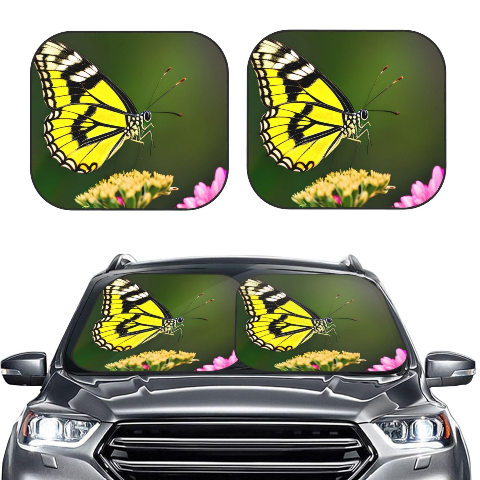 Schöner Schmetterling Druck 2 Stück Windschutzscheibe Sonnenschutz Faltbare Auto Frontscheibe Sonnenblenden UV-Schutz Tragbare Sonnenblende Schutz Windschutzscheibenabdeckungen für Auto LKW SUV Groß Schöner Schmetterling Druck 2 Stück Windschutzscheibe Sonnenschutz Faltbare Auto Frontscheibe Sonnenblenden UV-Schutz Tragbare Sonnenblende Schutz Windschutzscheibenabdeckungen für Auto LKW SUV Groß von RLDOBOFE
