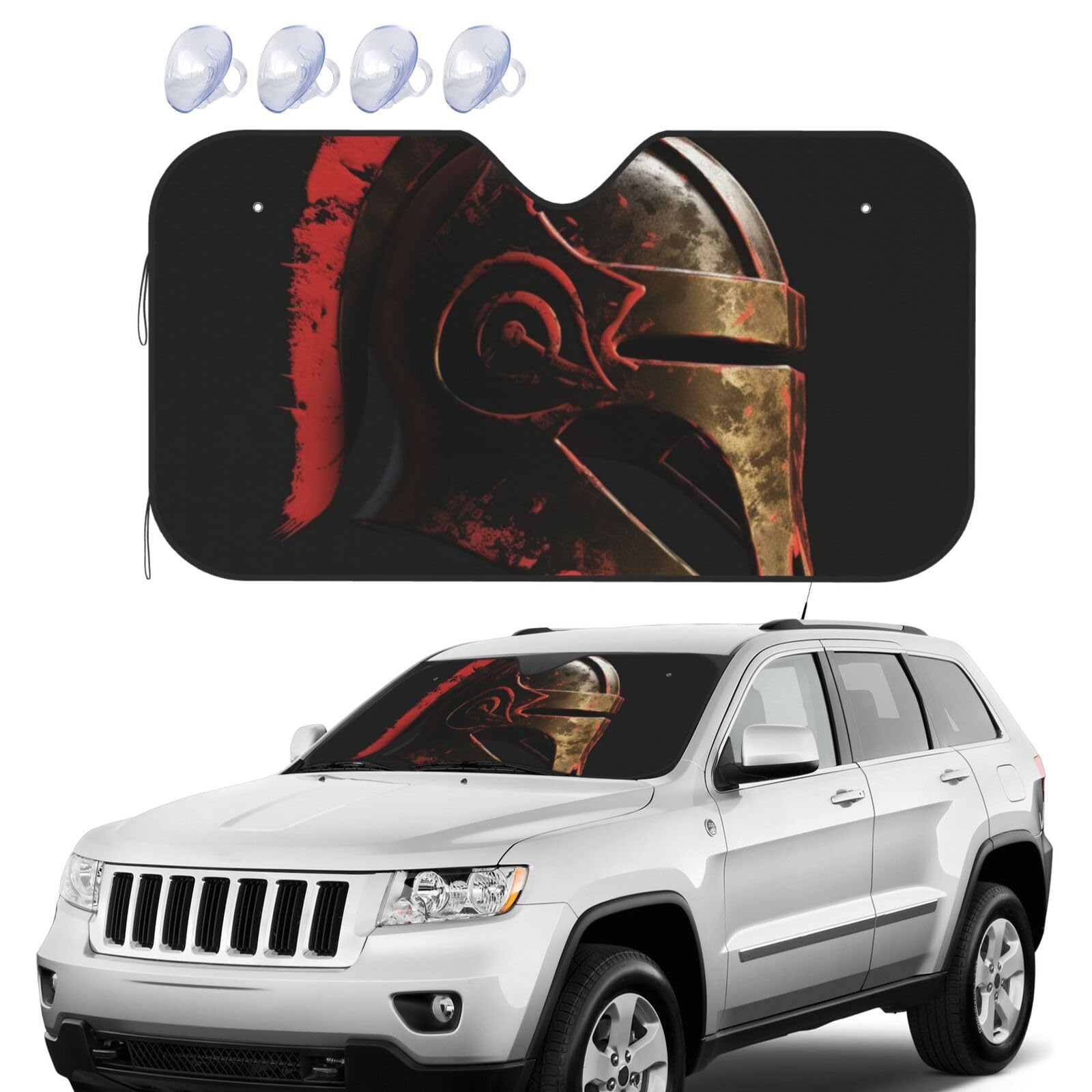 Spartan Warrior Helm Windschutzscheibe Sonnenschutz Faltbare Auto Frontscheibe Sonnenschutz UV-Schutz Tragbare Sonnenblende Schutz Windschutzscheibenabdeckungen für Auto LKW SUV Medium Spartan Warrior Helm Windschutzscheibe Sonnenschutz Faltbare Auto Frontscheibe Sonnenschutz UV-Schutz Tragbare Sonnenblende Schutz Windschutzscheibenabdeckungen für Auto LKW SUV Medium von RLDOBOFE