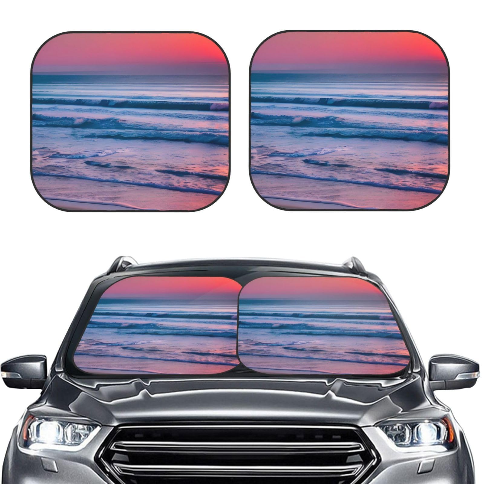 Strand mit Sonnenuntergang Druck 2 Stück Windschutzscheibe Sonnenschutz Faltbare Auto Frontscheibe Sonnenblenden UV-Schutz Tragbare Sonnenblende Protector Windschutzscheibenabdeckungen für Auto LKW Strand mit Sonnenuntergang Druck 2 Stück Windschutzscheibe Sonnenschutz Faltbare Auto Frontscheibe Sonnenblenden UV-Schutz Tragbare Sonnenblende Protector Windschutzscheibenabdeckungen für Auto LKW von RLDOBOFE