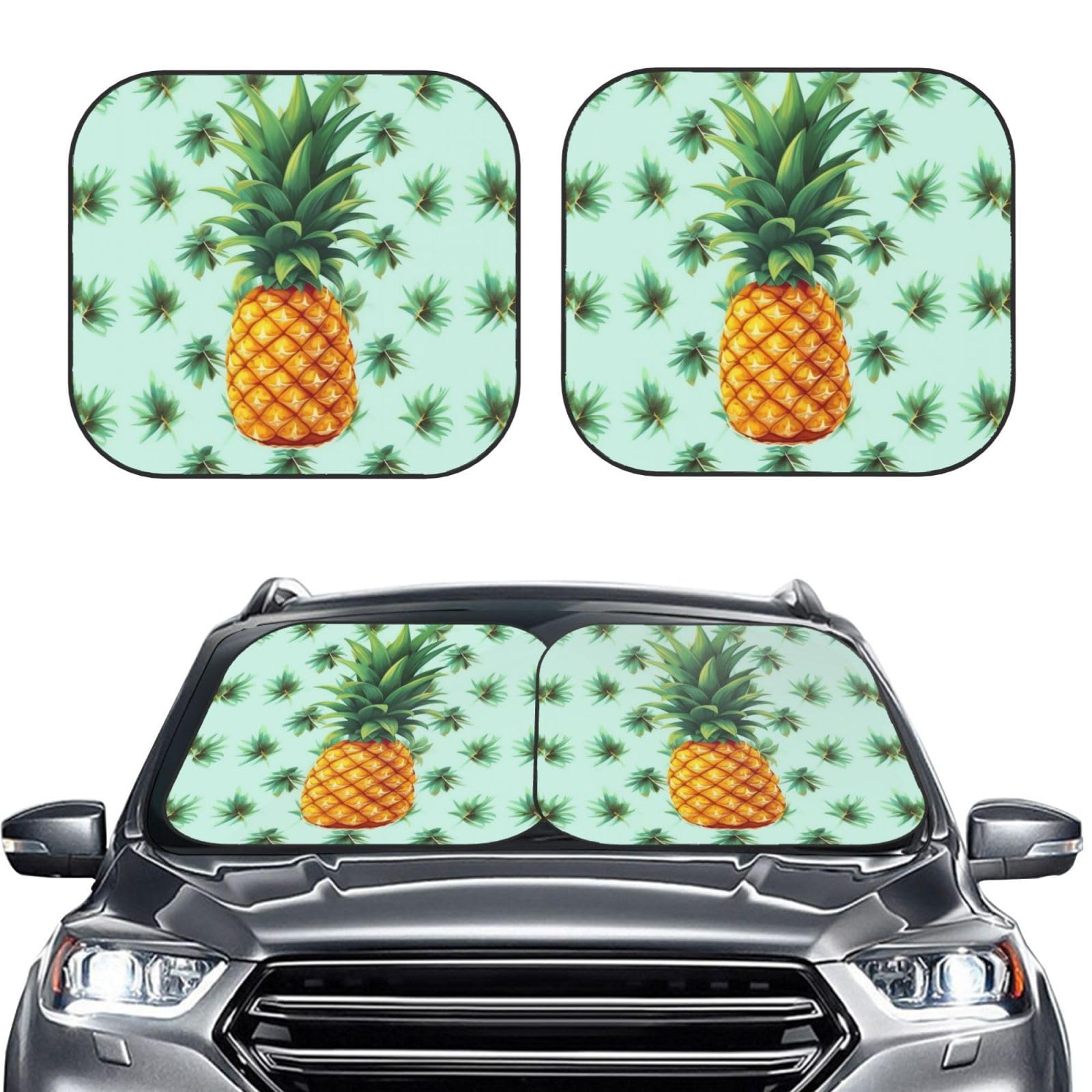 Tropische Früchte Ananas Druck 2 Stück Windschutzscheibe Sonnenschutz Faltbare Auto Frontscheibe Sonnenblenden UV-Schutz Tragbare Sonnenblende Schutz Windschutzscheibenabdeckungen für Auto LKW SUV Tropische Früchte Ananas Druck 2 Stück Windschutzscheibe Sonnenschutz Faltbare Auto Frontscheibe Sonnenblenden UV-Schutz Tragbare Sonnenblende Schutz Windschutzscheibenabdeckungen für Auto LKW SUV von RLDOBOFE