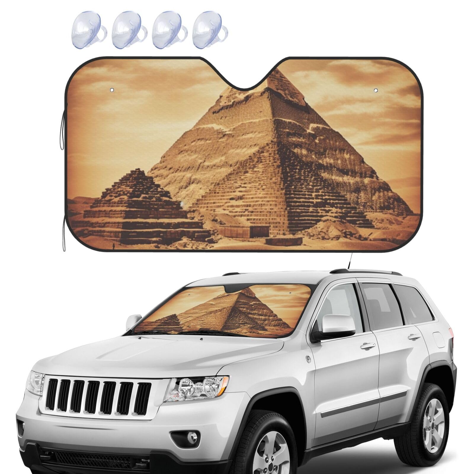 Vintage Great Egyptian Pyramid Windshield Sun Shade Foldable Car Front Window Sunshades UV Protection Portable Sun Visor Protector Windscreen Covers for Car Trucks SUV Medium Vintage Great Egyptian Pyramid Windshield Sun Shade Foldable Car Front Window Sunshades UV Protection Portable Sun Visor Protector Windscreen Covers for Car Trucks SUV Medium von RLDOBOFE