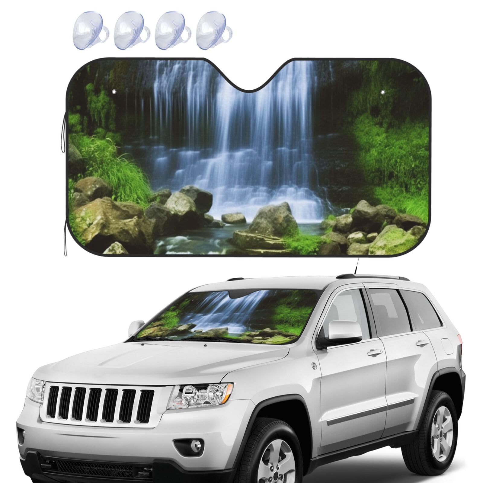 Wasserfall Flowing Down Windshield Sun Shade Foldable Car Front Window Sunshades UV Protection Portable Sun Visor Protector Windscreen Covers for Car Trucks SUV Small Wasserfall Flowing Down Windshield Sun Shade Foldable Car Front Window Sunshades UV Protection Portable Sun Visor Protector Windscreen Covers for Car Trucks SUV Small von RLDOBOFE