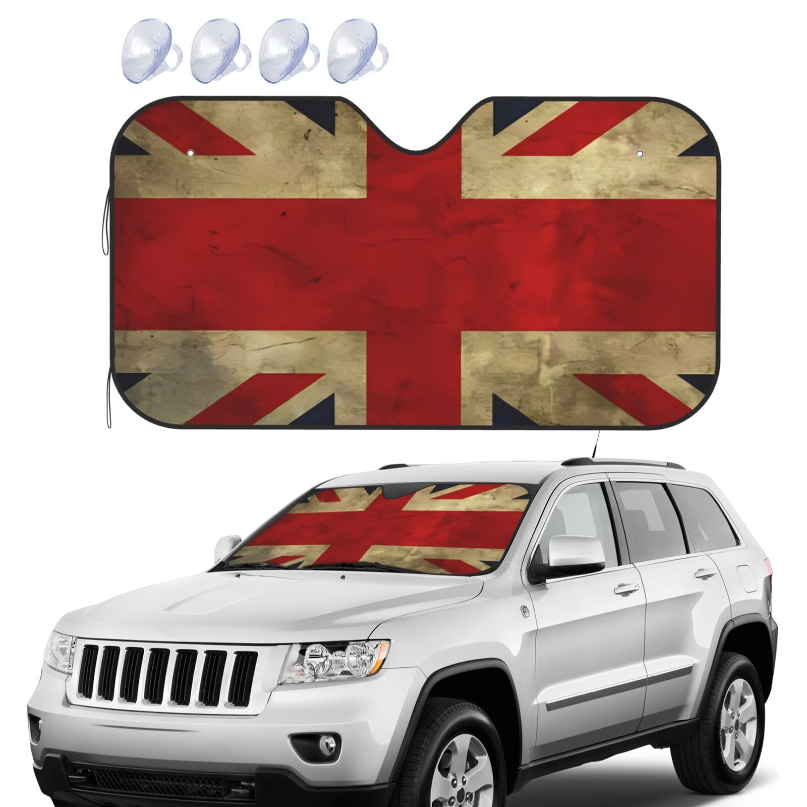 Windschutzscheiben-Sonnenschutz, faltbar, britische Flagge, Auto-Frontscheiben-Sonnenschutz, UV-Schutz, tragbare Sonnenblende, Windschutzscheibenabdeckungen für Auto, LKW, SUV, Medium Windschutzscheiben-Sonnenschutz, faltbar, britische Flagge, Auto-Frontscheiben-Sonnenschutz, UV-Schutz, tragbare Sonnenblende, Windschutzscheibenabdeckungen für Auto, LKW, SUV, Medium von RLDOBOFE