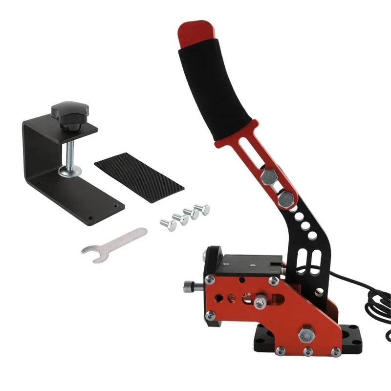 Feststellbremse 16Bit USB Handbremse SIM Für G25/27/29 T500 PC Racing Spiele FANATECOSW DIRT RALLY Hand Brems System Rot Schwarz Blau Handbremsen Systeme(Red-A) von RLVYTA