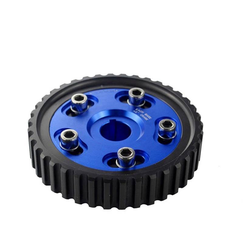 Riemenscheibe Spanner Einstellbare Nockenwelle Legierung Timing Getriebe Fit FÜR HONDA SOHC D15/D16 D-SERIES MOTOR CAM PULLEY PULLYS ZAHNRÄDER 1 STÜCKE LZ6542 Spannrolle(Blue) von RLVYTA