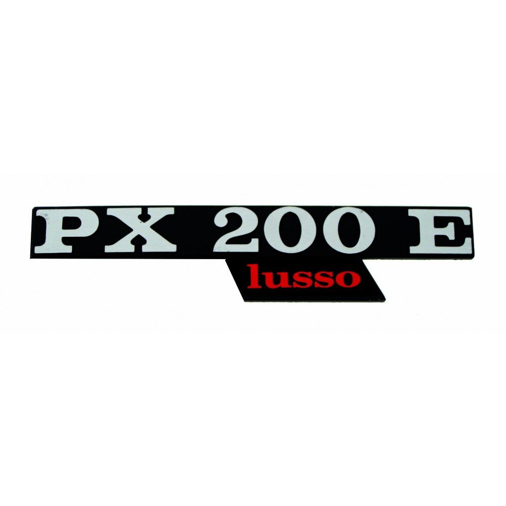 Emblem/Schriftzug ' PX 200 E lusso ' Seitenhaube für Vespa PX 200 Lusso - 2 Pins Lochabstand 105mm Emblem/Schriftzug ' PX 200 E lusso ' Seitenhaube für Vespa PX 200 Lusso - 2 Pins Lochabstand 105mm von RMS