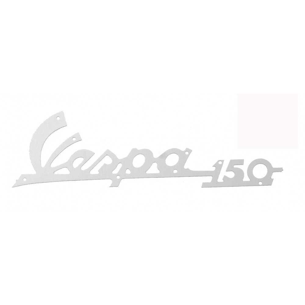 Emblem/Schriftzug ' Vespa 150 'Aluminium matt, Befestigung mit 8 Nieten 140x50 mm von RMS